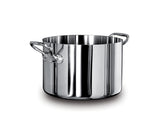 AGNELLI Kochtopf Hoch Aluinox 3ply 2 Griffe Edelstahl poliert 32x20 cm