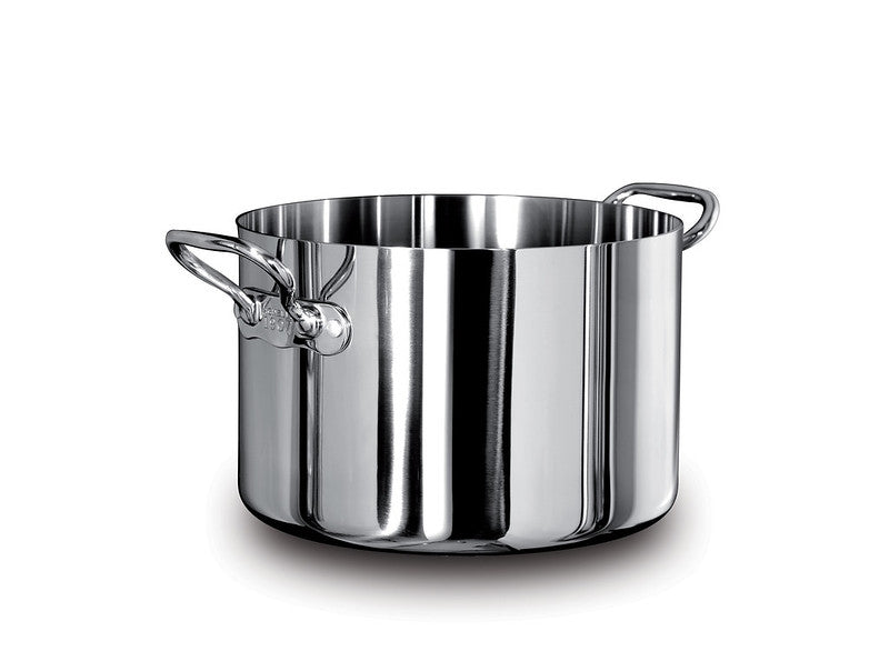 AGNELLI Kochtopf Hoch Aluinox 3ply 2 Griffe Edelstahl poliert 32x20 cm
