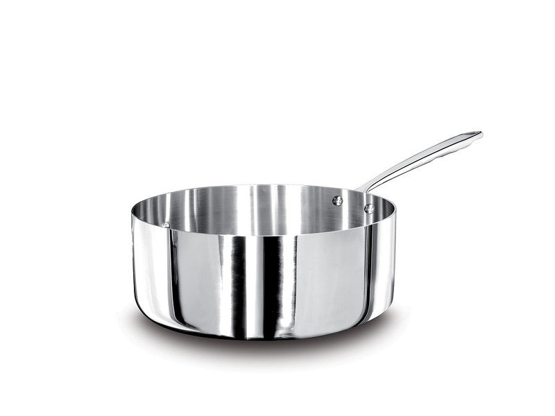 AGNELLI Flacher Topf Aluinox 3Ply mit 1 Edelstahlhenkel 20x6 Cm