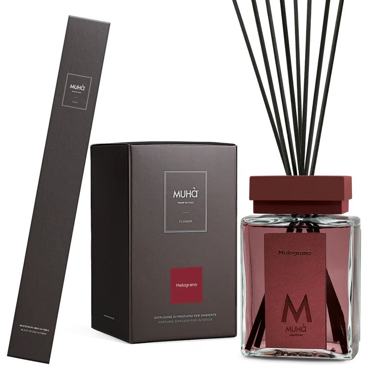 Muhà Luxe Perfume Raumdiffusor mit Granatapfel-Stöbchen 1.000 Ml