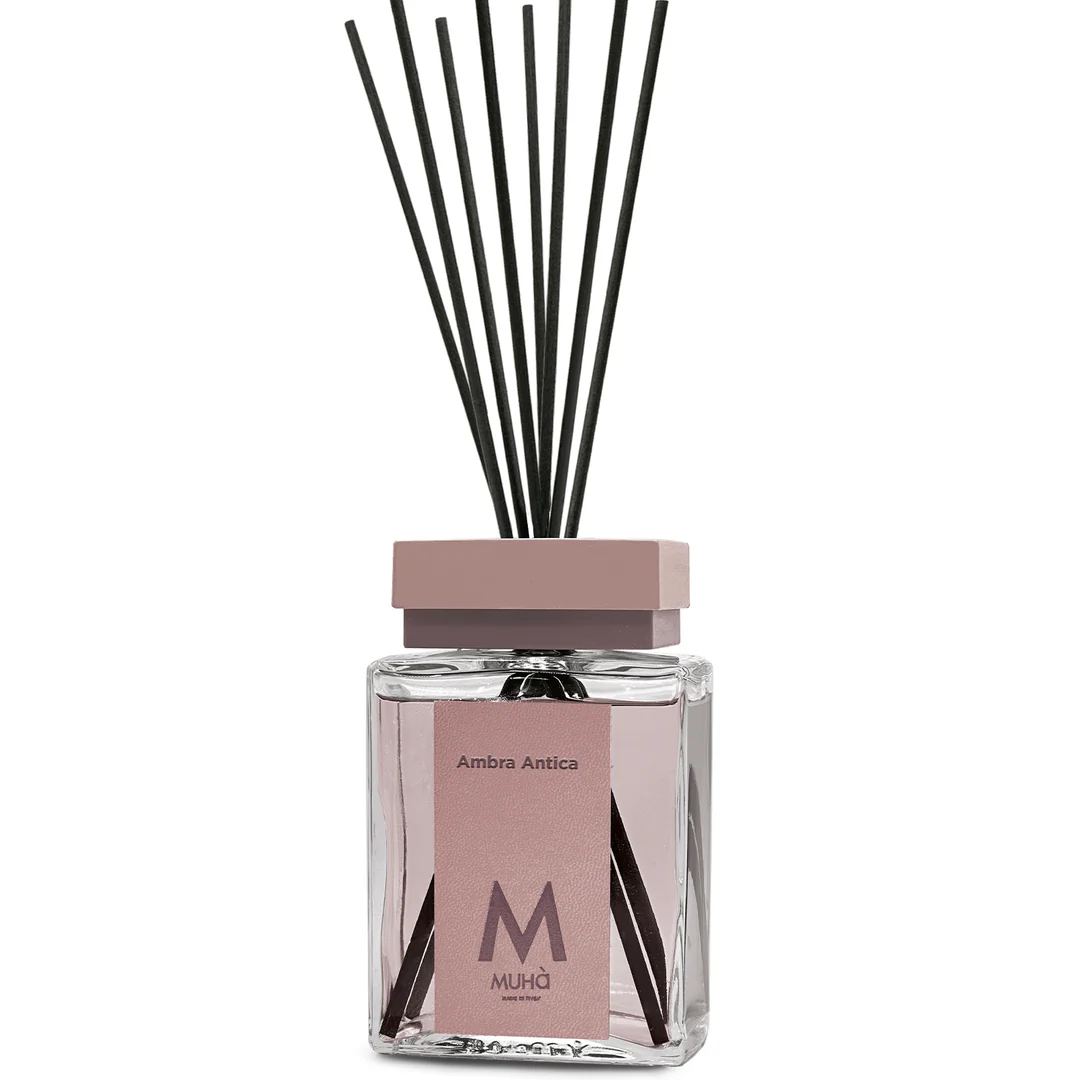 Muhà Luxe Perfume Raumdiffusor mit Stäbchen Ambra Antica 1.000 Ml