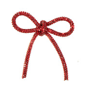 Piovaccari Weihnachtsschleife Bows with Diamonds Rot 6,5xH7 cm – Dekorative Schleife mit Diamanten für Weihnachtsbaum, Dekorationen und Geschenkverpackungen