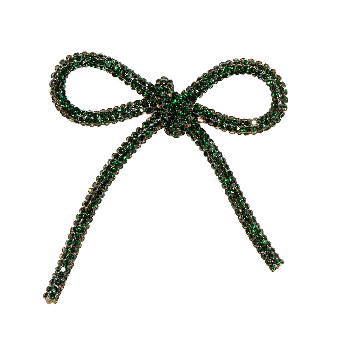 Piovaccari Weihnachtsschleife Bows with Diamonds Dunkelgrün 6,5xH7 cm – Dekorative Schleife mit Diamanten für Weihnachtsbaum, Dekoration und Geschenkverpackungen