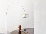 sigerico sigerico lampada da terra base marmo bianco paralume satinato