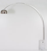 sigerico sigerico lampada da terra base marmo bianco paralume satinato