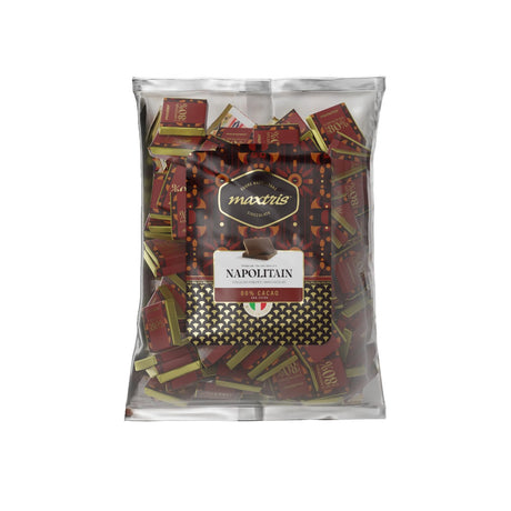 Maxtris Busta Napolitain Mini Tavolette di Cioccolato Fondente 80% 1 kg – Cioccolatini Monoporzione per Feste, Eventi e Idee Regalo