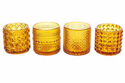 ARPIMEX Glasgefäße Kerzenhalter D 7 Cm H 6,8 Cm Braun Mix 4 Stk