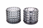 ARPIMEX Glasgefäß D 9,5 cm H 8,5 cm Mix 2 Stück Grau