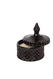 ARPIMEX Glastopf mit Wachs D 10,5 cm H 13 cm Bonbonniere Schwarz