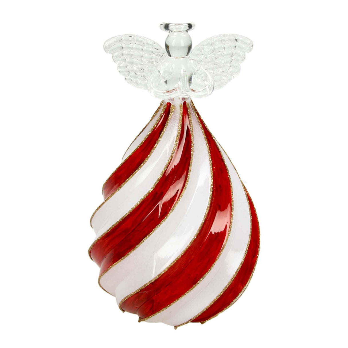 tognana tognana angelo bombato natale con led h 16 cm christmas lollipop vetro bianco rosso ean 8056444075427