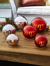 tognana tognana sfera natale con led d 15 cm christmas mirror silver vetro rosso ean 8056444359350