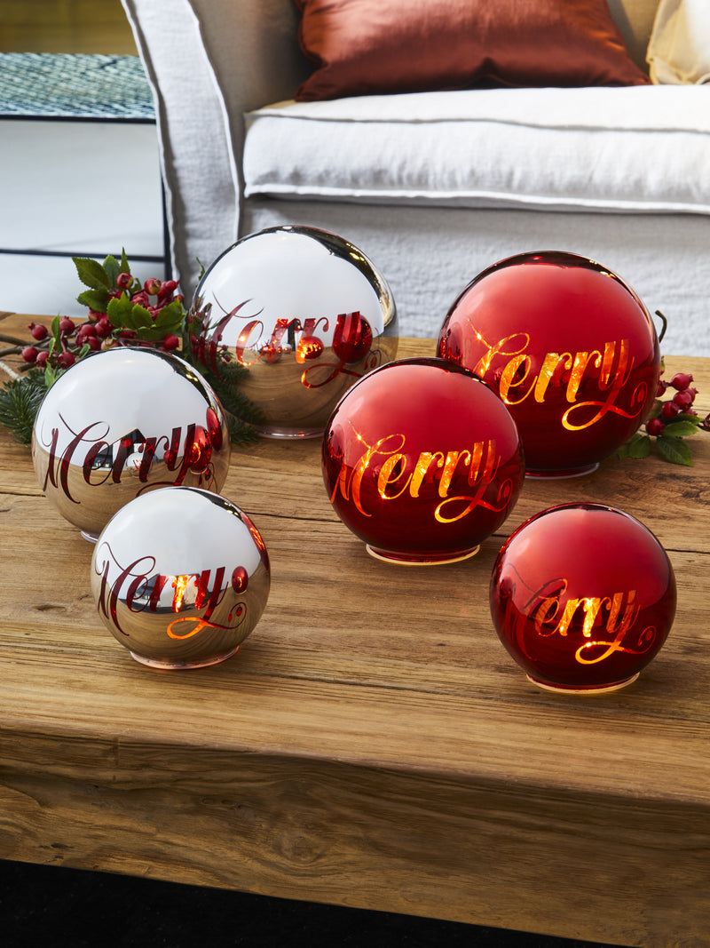 tognana tognana sfera natale con led d 18 cm christmas mirror red vetro rosso ean 8056444359435