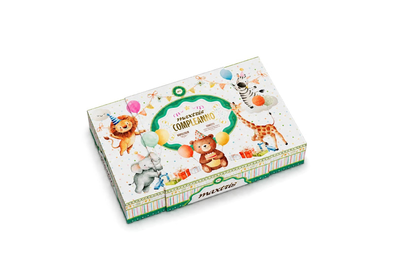 Maxtris Compleanno Mix Box – Einzeln verpackte Pralinen und Dragees in Geschenkverpackung 350 g