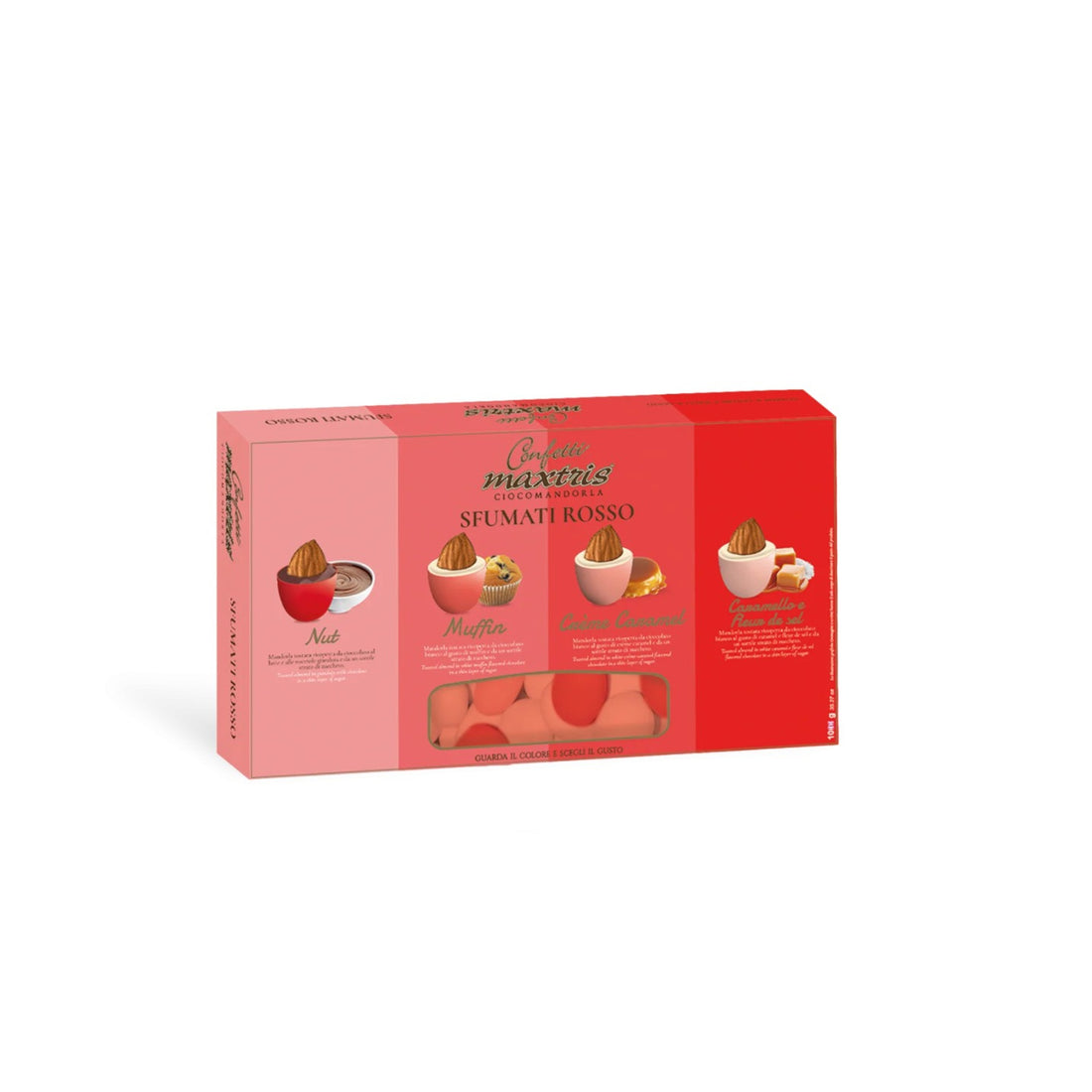 Maxtris Dragees Schokoladenmandel Roter Farbverlauf 1 Kg