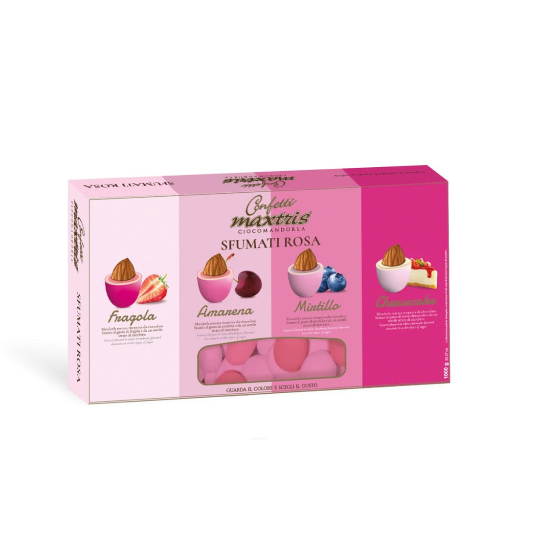 Maxtris Konfetti Schokoladenmandel Farbverlauf Rosa 1 kg