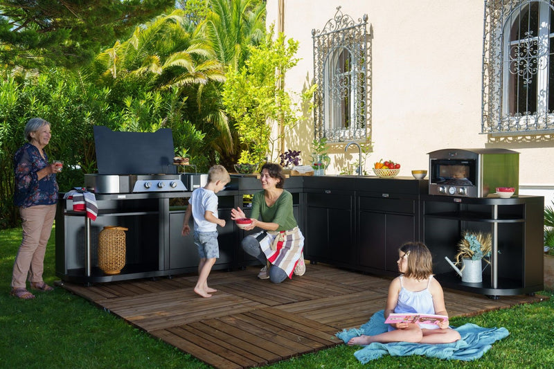 le marquier le marquier cucina in linea con 3 elementi finitura top nero ean 3339380167025