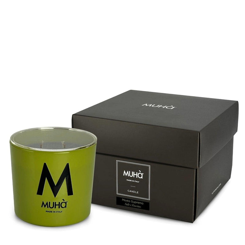 Muhà Duftkerze Mosto Supremo 500 g Ø10,5xH11,9 cm – Aromatische Dekorkerze für zu Hause und Geschenkidee