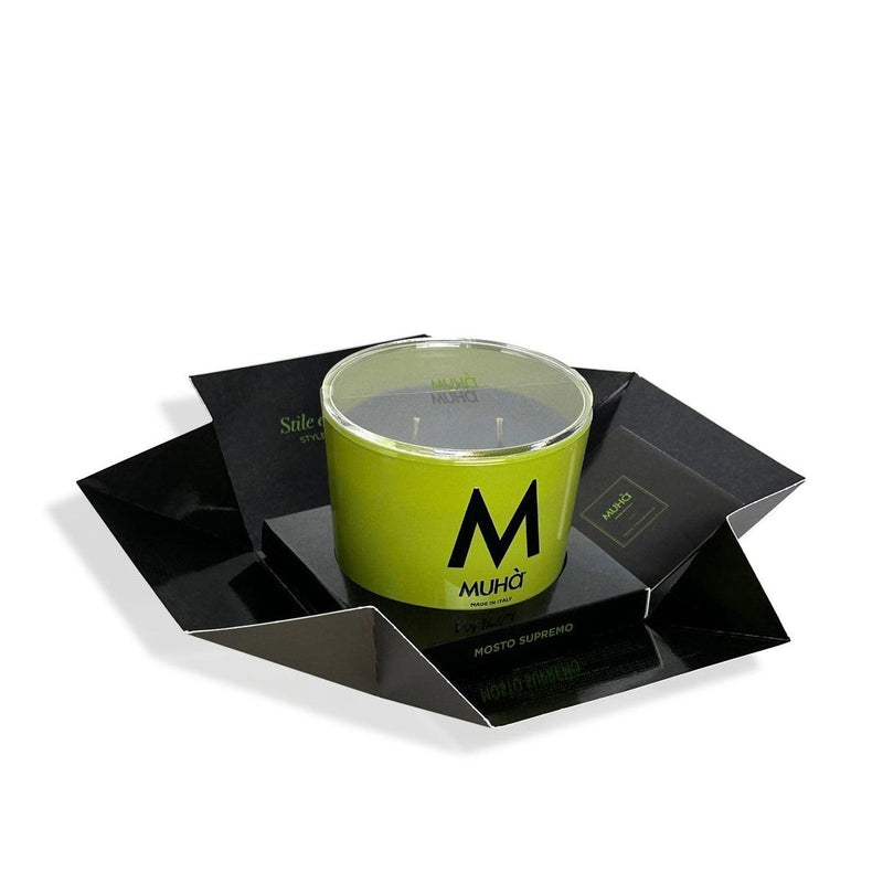 Muhà Duftkerze Mosto Supremo 500 g Ø10,5xH11,9 cm – Aromatische Dekorkerze für zu Hause und Geschenkidee