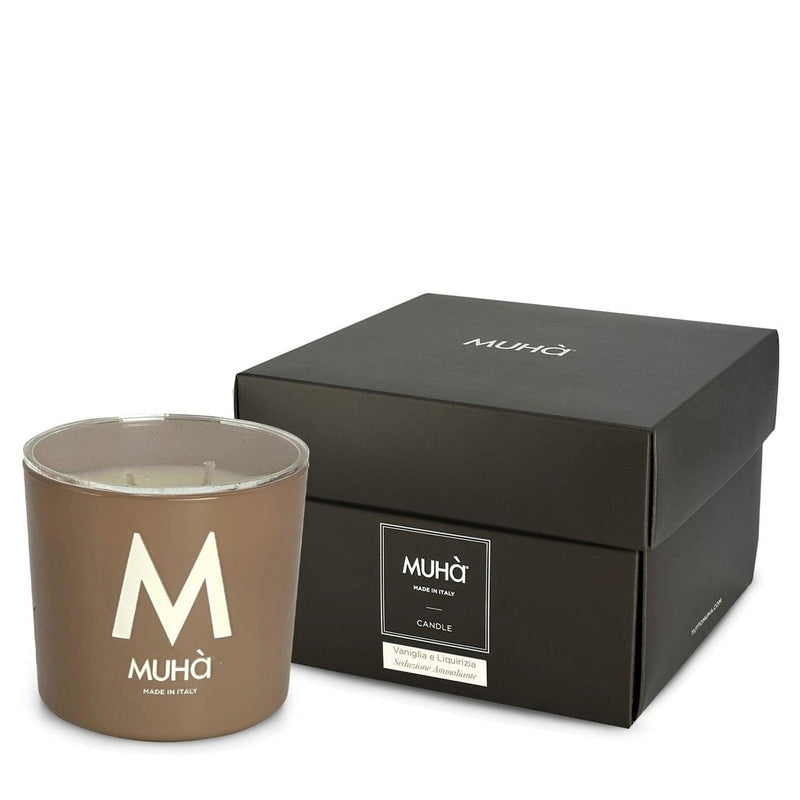 Muhà Candela Profumata Vaniglia e Liquirizia 500 g Ø10,5xH11,9 cm – Candela Aromatica Decorativa per la Casa e Idea Regalo
