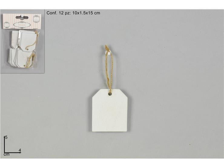 DUE ESSE DISTRIBUZIONI Holzanhänger 5 x 4 Cm Weiß 12 Stück