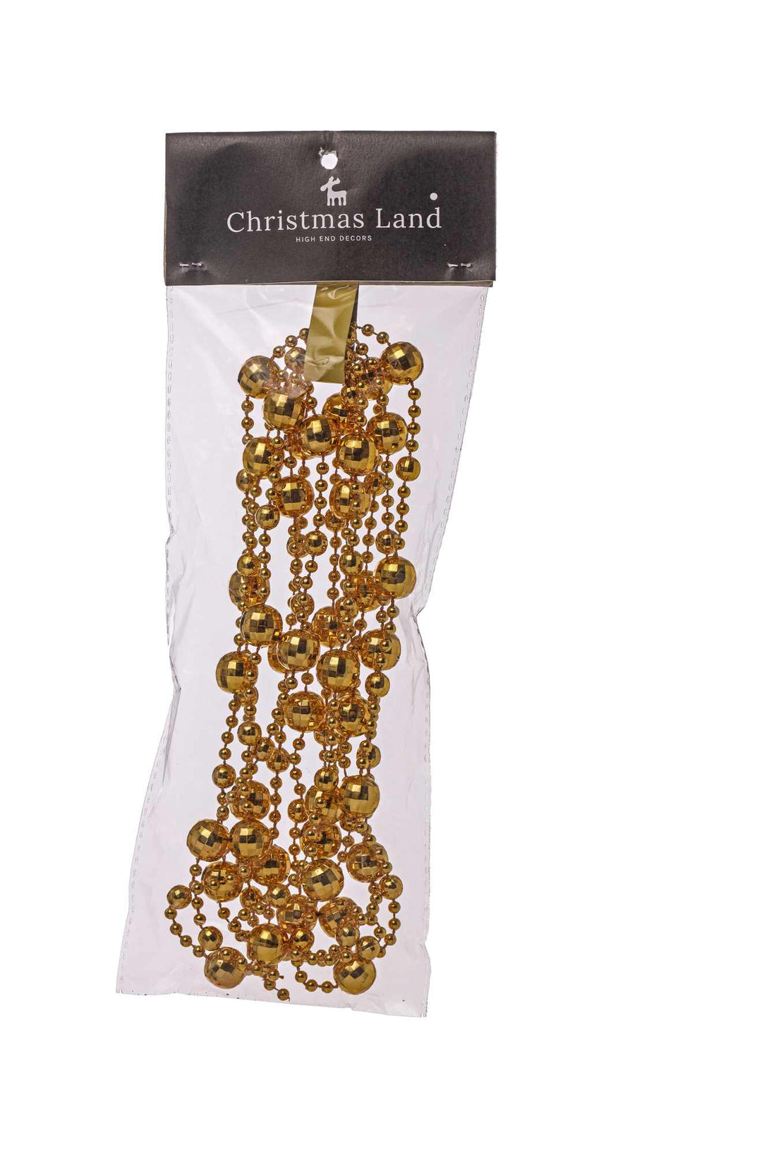 ARPIMEX Weihnachtskette Kunststoffperlen D 14 mm 2,7 m Gold