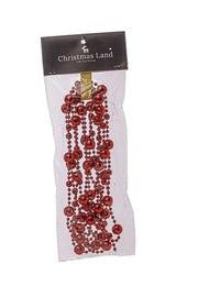 ARPIMEX Weihnachtsperlenkette Kunststoff D 14 Mm 2,7 M Rot