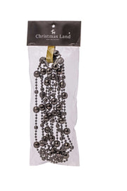 ARPIMEX Weihnachtsperlenkette Kunststoff Ø 14 Mm 2,7 M Silber