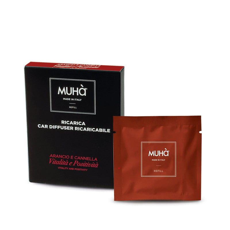 Muhà Refill Profumatore Auto Arancio e Cannella Ricarica Profumatore