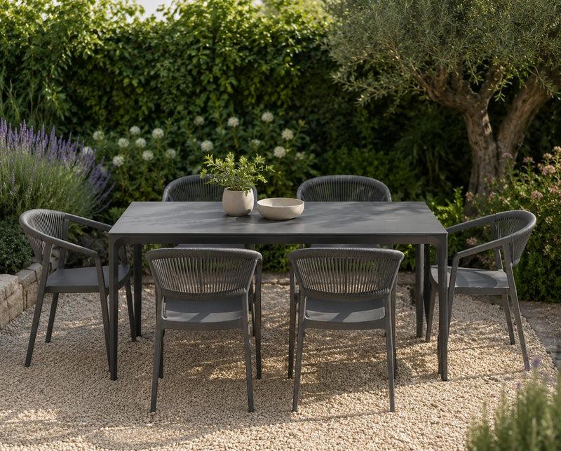 Moia Greenwood Alghero Outdoor-Tisch Anthrazit Feinsteinzeug Grau 180×90 cm