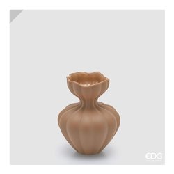 EDG Enzo De Gasperi Vaso Flow Sinuoso H19 Ø15 cm Marrone Chiaro – Vaso Decorativo