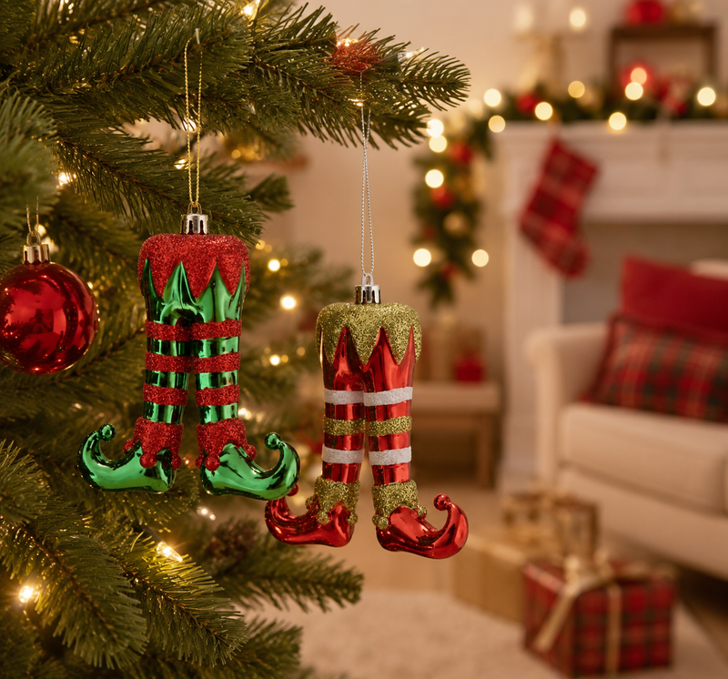 EDG Enzo De Gasperi Dekoration Elfensocke Weihnachtsass. H 11 cm Grün Rot 1 Stk.