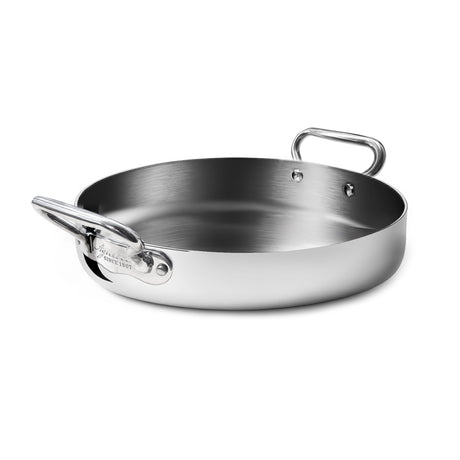 AGNELLI Bratpfanne Alu-Inox 3PLY mit 2 Edelstahlgriffen 28x6 cm