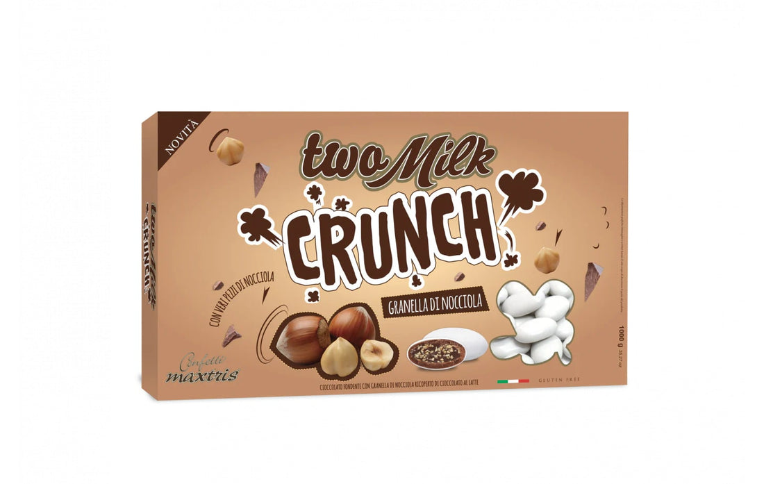 Maxtris Dragees Two Milk Crunch Haselnuss Granulat 1 Kg