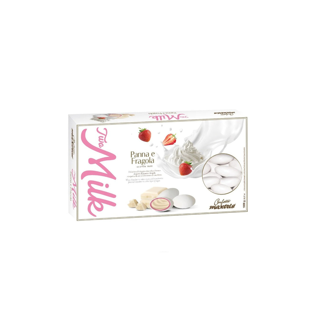 Maxtris Dragees Zwei-Schicht Sahne und Erdbeere 1 kg