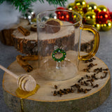 WD LifeStyle Glas-Becher Borosilikat Cc 420 Ml Dekoration Weihnachtskranz