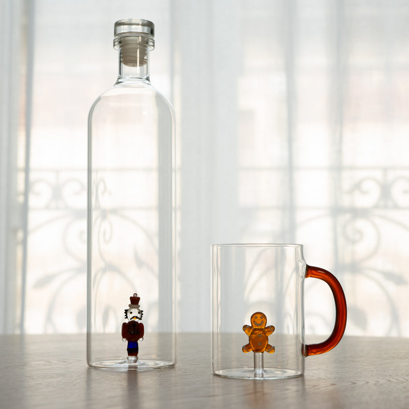 WD LifeStyle Borosilicatglas-Tasse, 420 ml, Lebkuchenmännchen-Weihnachtsdekoration