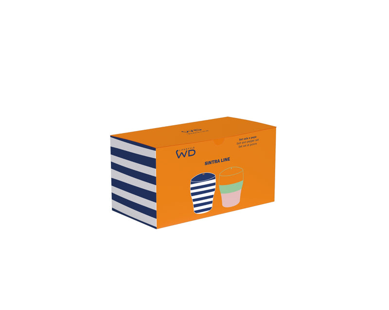 WD LifeStyle Set Salz und Pfeffer aus Steinzeug 6,5 x 6,5 x 8 cm Blau Grün Orange Rosa