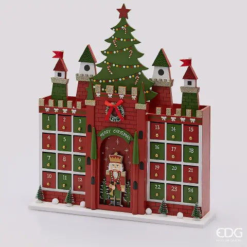 EDG Enzo De Gasperi Casetta Avvento Natalizia H44 cm Verde Rosso – Decorazione di Natale