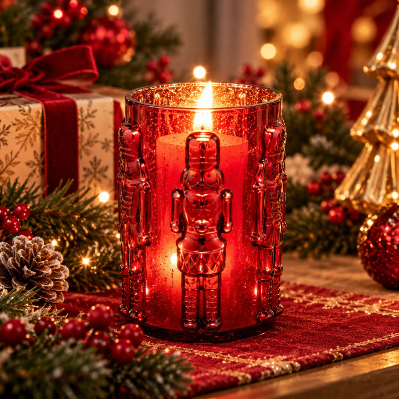 EDG Enzo De Gasperi Vase Soldatino Zylinder Rot H25 Ø15 cm – Weihnachtsdeko