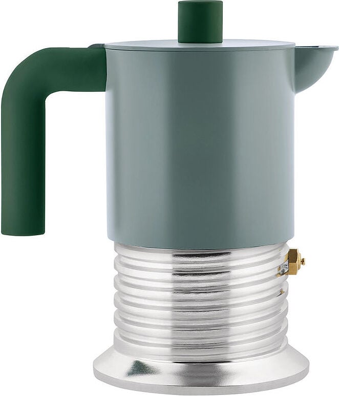 Alessi Caffettiera Vite Espresso 3 Tassen Grün