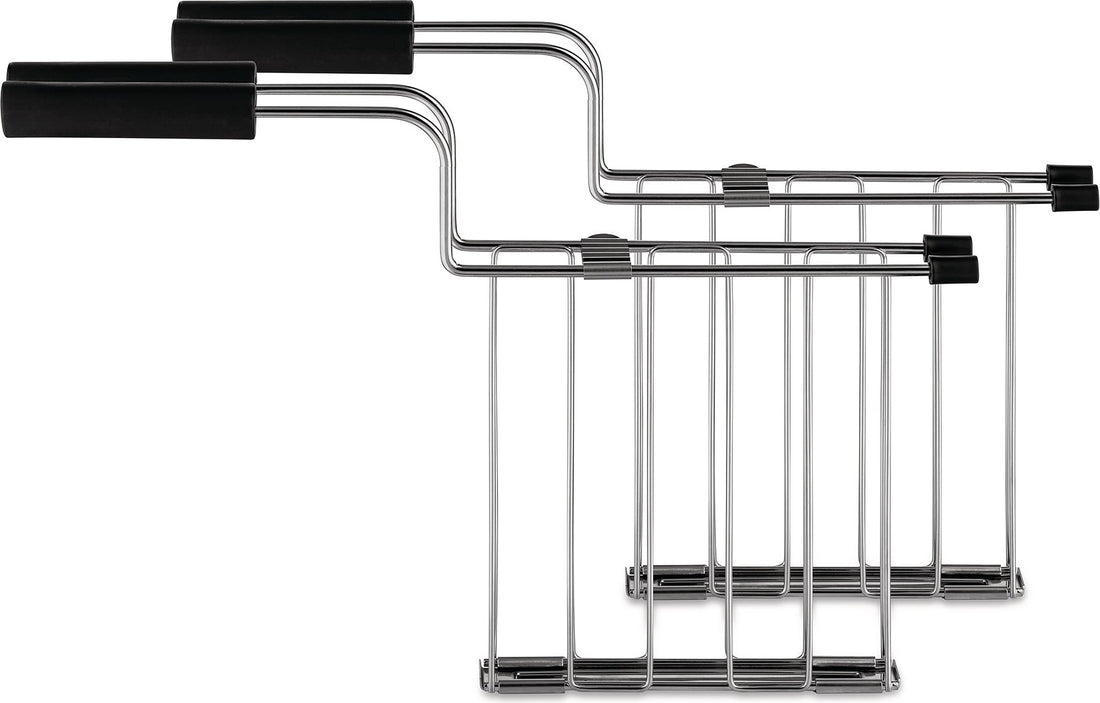 Alessi Toru, 2 Toasterzangen Schwarz aus Edelstahl und Thermoplastisches Harz