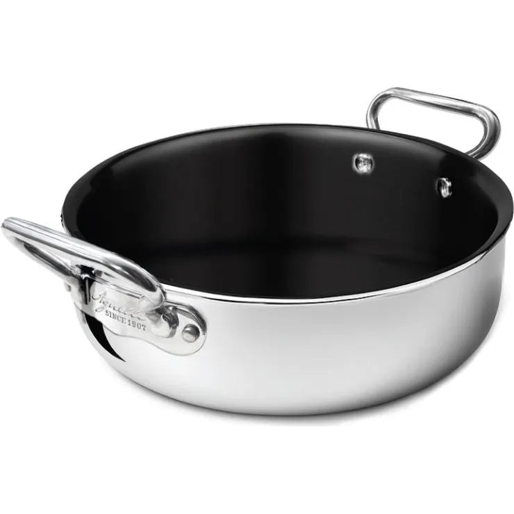 AGNELLI Bratpfanne-Rondò Aluinox 2ply Antihaftbeschichtung mit 2 Griffen Ø 32 cm