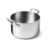 AGNELLI Kochtopf Hoch Aluinox 3ply 2 Griffe Edelstahl poliert 32x20 cm