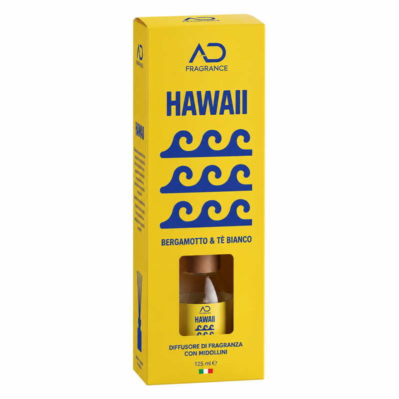 Ad Trend Diffusore di Fragranza Hawaii con Midollini 125 ml – Profumatore per Ambienti e Arredo Casa