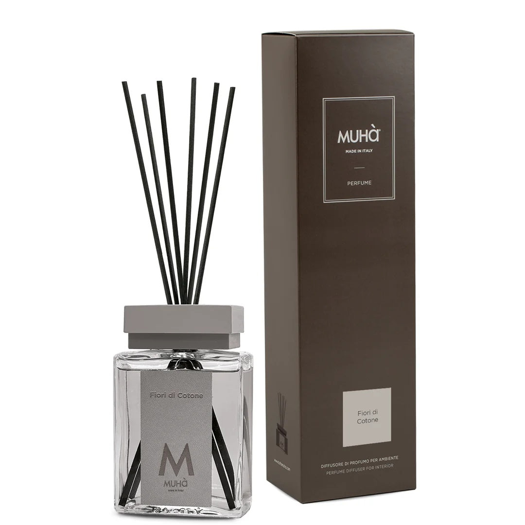 Muhà Luxe Perfume Raumduft mit Stäbchen Baumwollblüten 200 ml