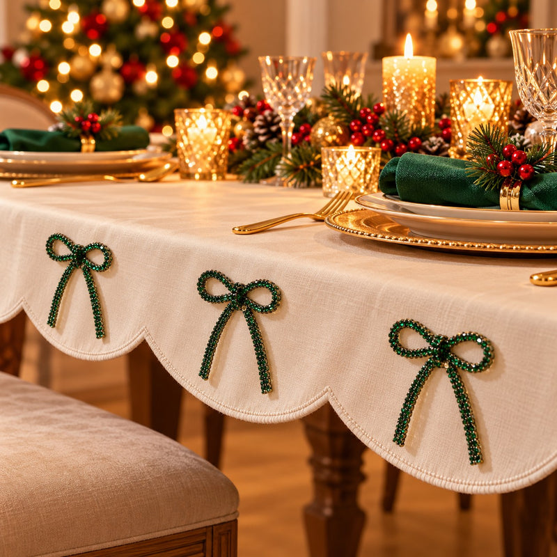 Piovaccari Weihnachtsschleife Bows with Diamonds Dunkelgrün 6,5xH7 cm – Dekorative Schleife mit Diamanten für Weihnachtsbaum, Dekoration und Geschenkverpackungen