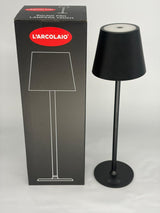 L'Arcolaio LED-Leuchte Touch Wiederaufladbar H 38 cm 10 x 10 cm IP54 Round Pro Schwarz