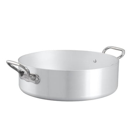 AGNELLI Flache Kasserolle Aluminium Induktionsboden 2 Griffe D 28 cm