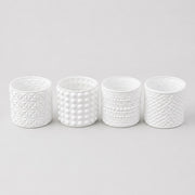 ARPIMEX Glasgefäße Kerzenhalter D 7 cm H 6,8 cm Weiß Mix 4 Stück
