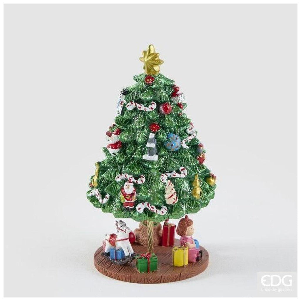 EDG Enzo De Gasperi Weihnachtsspieldose Kiefer mit Geschenken H.18 Grün